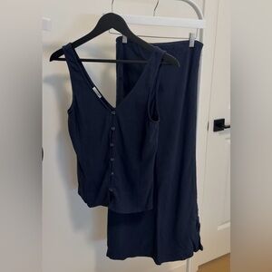 Gentle fawn linen skirt and tank top set